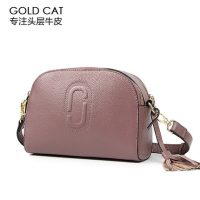 GOLD CAT金猫 斜挎包 女士包包 2017新款时尚真皮单肩包 休闲小方包 牛皮小包 3色可选
