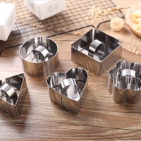 法焙客 带盖慕斯圈 慕斯蛋糕模具饼干模心形慕斯圈不锈钢切模5个装