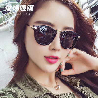 俊翔 韩国太阳镜女潮2016新款明星款墨镜圆脸个性长脸偏光太阳眼镜复古