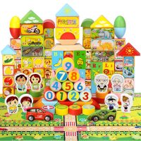 丹妮奇特 AR早教积木木制宝宝1-2周岁3-6岁男孩女孩婴儿童玩具160粒送七巧板