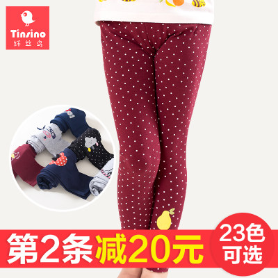 纤丝鸟 儿童打底裤休闲裤春款女童装2017新款百搭宝宝长裤子中大童