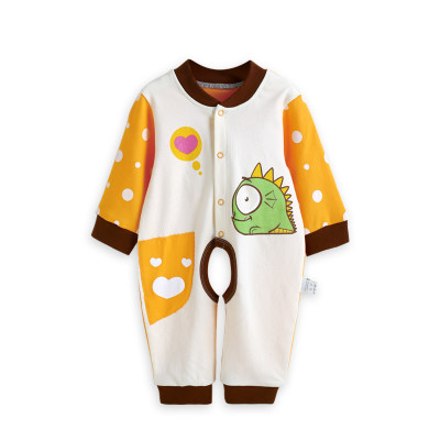 歌歌宝贝 婴儿衣服新生儿男宝开裆连体衣纯棉宝宝春秋款哈衣爬服