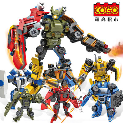 Cogo积高 拼插3-6周岁拼装积木男孩儿童玩具积高侠与阿里巴巴 1051片25种玩法