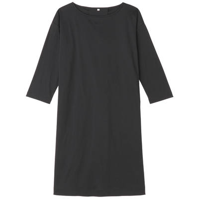 MUJI无印良品 女式 棉双罗纹七分袖连衣裙