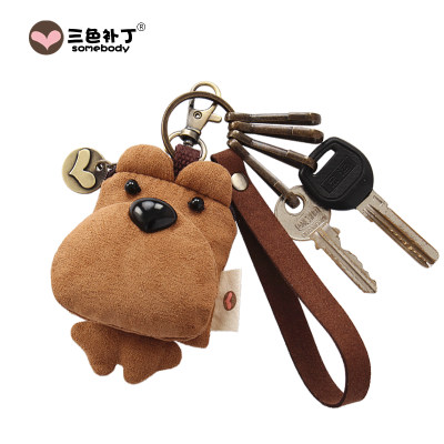 三色补丁 原创囧囧熊钥匙扣 钥匙挂件韩国可爱男女汽车U盘扣硬币包