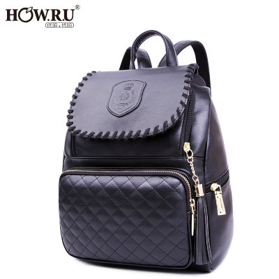 优哈优哈 双肩包女潮包包2017新款韩版百搭背包学院风书包女士旅行包软