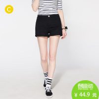 cachecache 时尚黑色短裤清凉热裤 3155016201