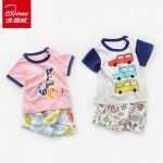 Bejirog北极绒 夏季童装婴儿短袖套装儿童纯棉薄款夏装男女宝宝T恤运动两件套