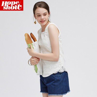 红袖 无袖针织工字背心修身打底吊带衫女T恤上衣两件套W602AY303