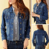安几朵 2017春牛仔外套女秋季长袖短款韩版修身显瘦牛仔上衣百搭牛仔衣女