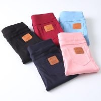 南极人 春装女童打底裤春秋外穿铅笔儿童装宝宝休闲大童加绒款牛仔长裤子