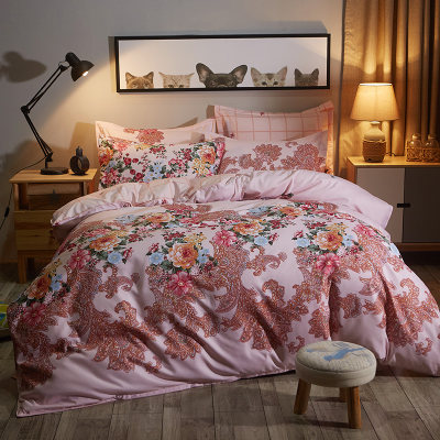 金铂丽 加厚磨毛床上四件套1.51.8m双人被套床单秋冬套件