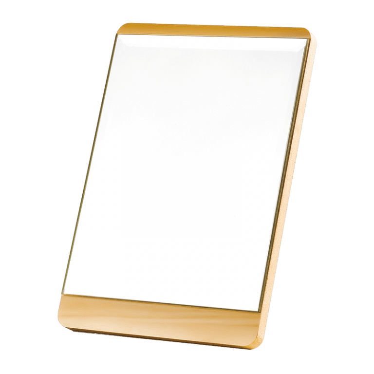 木丁丁 高清化妆镜子 台式折叠公主镜便携随身小大号简约书桌面 梳妆镜子