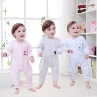 好呗亲 新生儿长袖哈衣婴儿衣服春秋纯棉夏季睡衣新品男宝宝彩棉连体爬服