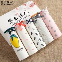 黛尔佳人 女士内裤女可爱提臀蕾丝纯色棉裆中低腰少女三角裤5条装