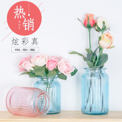 优艺集 花瓶玻璃透明 小清新家居客厅摆件创意插花欧式水培花瓶简约装饰