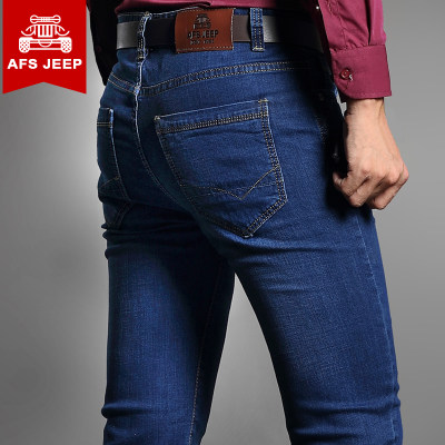 Afs Jeep战地吉普 牛仔裤男春季宽松直筒休闲牛子裤2017新款男士青年裤子薄