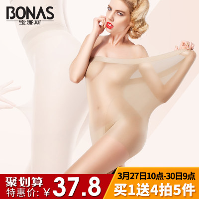 BONAS宝娜斯 超薄T裆显腿长丝袜防勾丝连裤袜 5件
