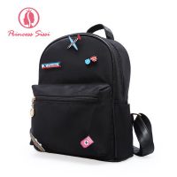 茜茜公主 2017新款时尚双肩包女韩版帆布尼龙背包个性学生书包2356