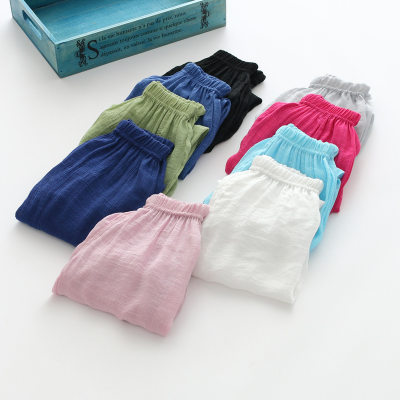早早未来 儿童棉麻防蚊裤 夏季超薄透气男女童灯笼裤 婴儿宝宝空调裤灯笼裤