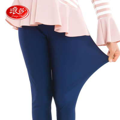 浪莎 女童打底裤长裤3-5春秋薄款儿童光泽裤黑色弹力外穿裤子7-9岁 2条