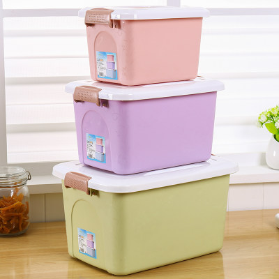 沃之沃 印花收纳箱三件套 衣物玩具整理箱塑料衣服储物箱