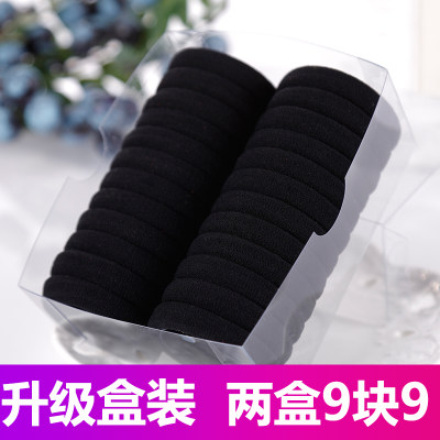 波迪拉 无接缝头绳高弹力发圈发饰发绳橡皮筋扎头发皮筋黑色头饰24根*2盒