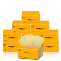 竹叶情 抽纸3层家用卫生纸餐巾纸原色竹浆不漂白本色抽取纸巾100抽*10包