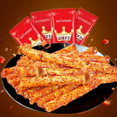 玉峰食品 麻辣王子面筋26g*10包湖南特产辣条片麻辣小吃零食个性化包装