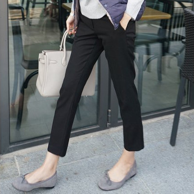 名媛淑女 韩版春季新款西装裤直筒裤西裤烟管裤休闲裤九分裤