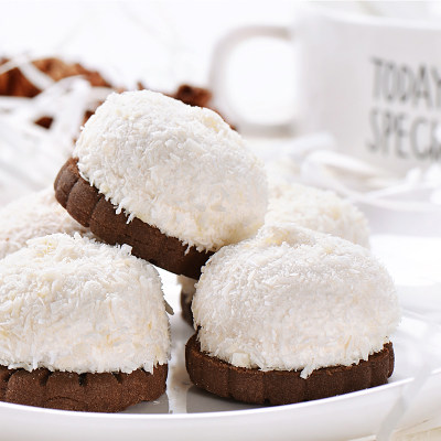 雪丽糍 品牌甜家创意系列椰丝棉花糖味蛋糕高档西式糕点零食点心76g