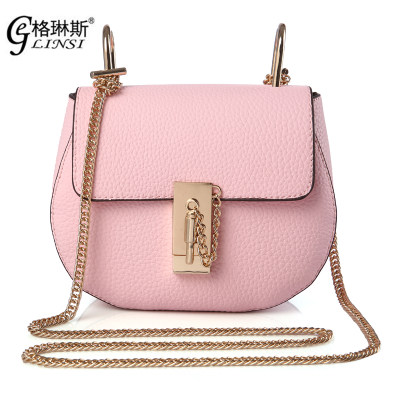 格琳斯 女士百搭链条小猪包2017新款女包韩版单肩斜挎包简约迷你小包包潮