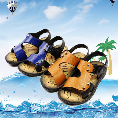 基兔 2017年儿童凉鞋童鞋男童水鞋女童夏季露趾搭扣宝宝沙滩鞋凉鞋