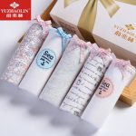 俞兆林 女士内裤纯棉中腰棉质面料全棉裆性感可爱学生无痕三角裤 5条