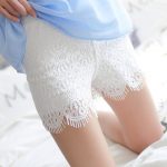 索菲纳 2017夏新款睫毛蕾丝打底短裤女薄款防走光安全裤外穿花边保险裤 多色可选