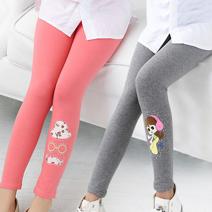 缤纷果 春秋款女童打底裤莱卡棉儿童女孩长裤子中大童春装