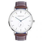 Rossling & Co. 石英表男女适用手表 Classic 40mm - Westhill 白盘海军蓝表针和银色表壳 加拿大进口