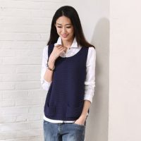 凤凰色 秋冬短款女式套头马甲 韩版中长款针织毛线背心 4色可选