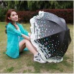 天堂伞 拱形大花边公主伞折叠遮阳黑胶强防晒晴雨伞 8款可选