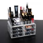 小米妈妈 大号透明抽屉式化妆品收纳盒化妆盒桌面收纳盒亚克力