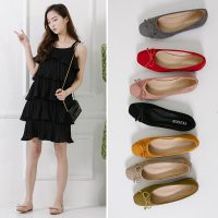 璟萱 2017新款百搭芭蕾平底韩版猪皮豆豆鞋春季单鞋孕妇妈妈蛋卷鞋