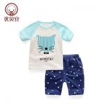 Yobeyi优贝宜 儿童短袖套装男夏季薄款 宝宝夏装童装男童t恤套装卡通