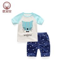 Yobeyi优贝宜 儿童短袖套装男夏季薄款 宝宝夏装童装男童t恤套装卡通