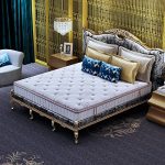 Slumberland斯林百兰 汉普顿宫 天然乳胶床垫 Bonnell整网有效护脊弹簧席梦思 贝卡特丝绸蛋白面料亲润肌肤 欧式豪华云垫层静音舒压 皇室宫廷提花纹180*200*25cm