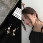 芒果树 手作饰品芳草树叶碧色Nice三角形几何天然石耳环无耳洞耳夹女R399