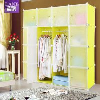 蓝鹦 成人简易衣柜塑料布艺单人组装折叠衣橱组合收纳柜简约 多款可选