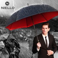 NIELLO奈洛 长柄雨伞男士商务超大反向伞半自动开收雨伞男女晴雨两用伞