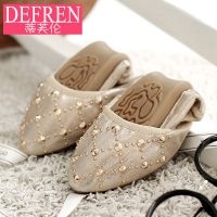 DeFren蒂芙伦 蛋卷女鞋单鞋平底平跟尖头新春秋软底铆钉韩舒适金银色孕妇鞋