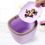 汉世刘家 桌面垃圾桶创意带盖桌上迷你家用客厅卧室床上小号垃圾筒