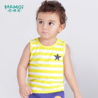 Hamqi哈咪奇 2016男童新款打底背心女宝宝夏季纯棉工字背心女童内衣